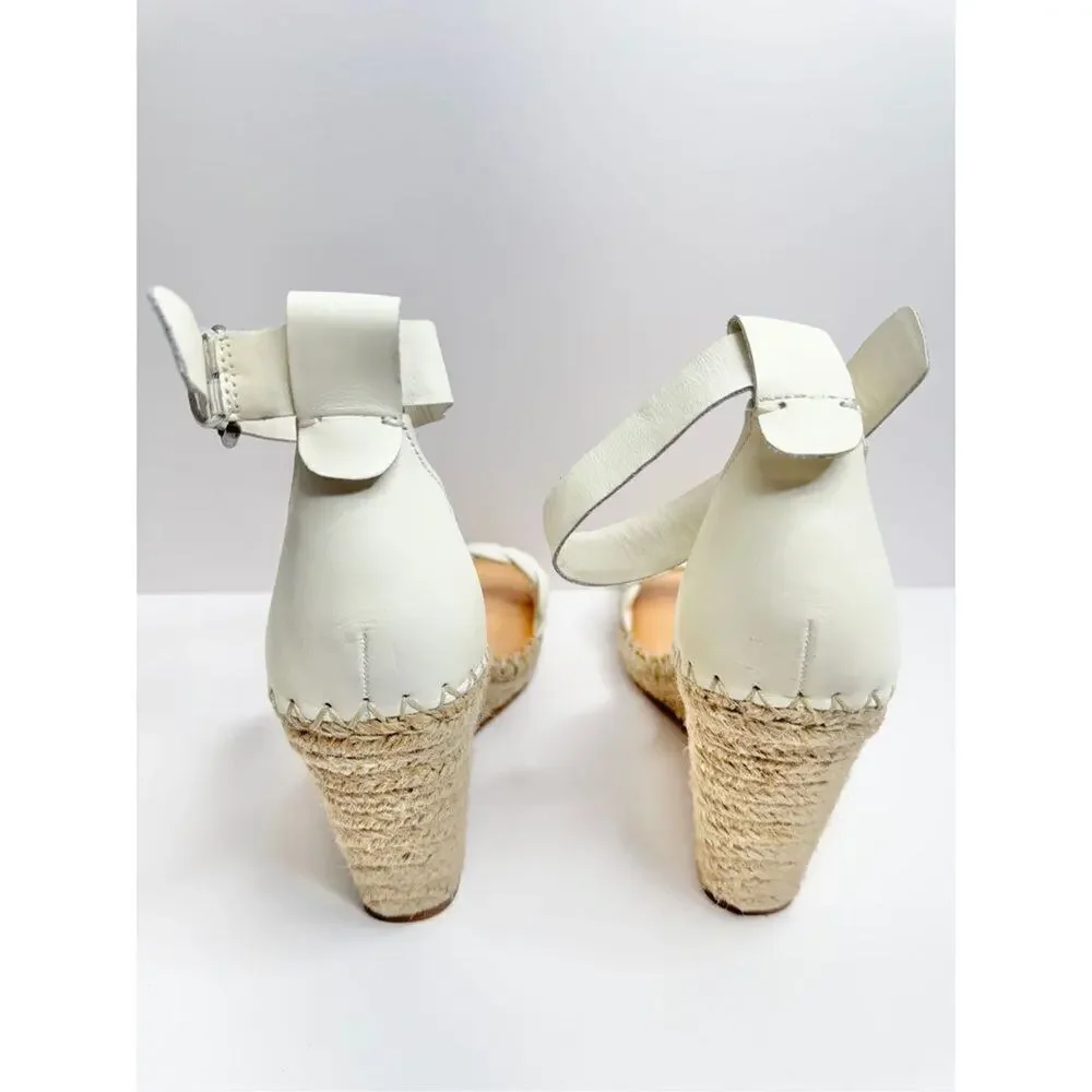 Dolce Vita Espadrille Sandals Size 9.5 White Ankle‎ Strap Open Toe NEW